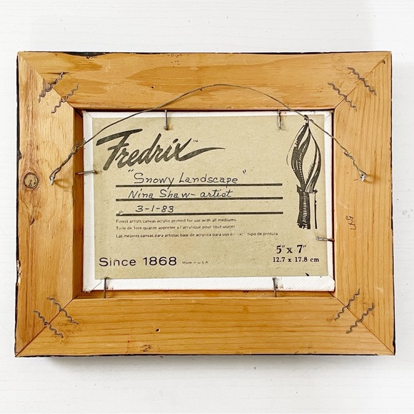 80s hand painted winter scene by Nina Shaw artwork - Picture 7 of 8